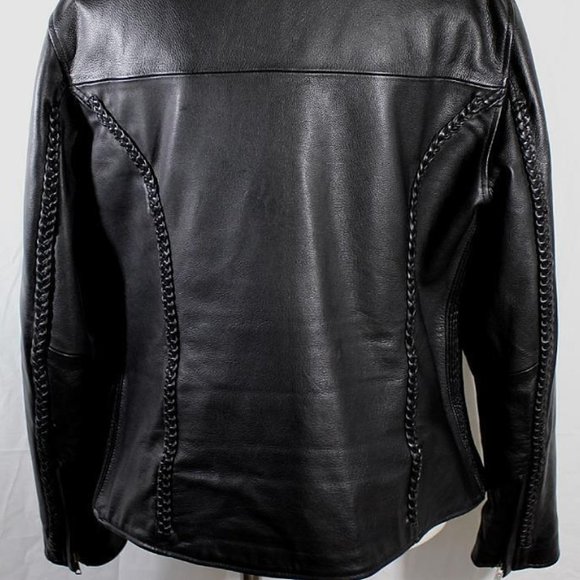 NEW First Classic Leather Gear Black Motorcycle Jacket Women's XL Zip -In Liner - Picture 7 of 7